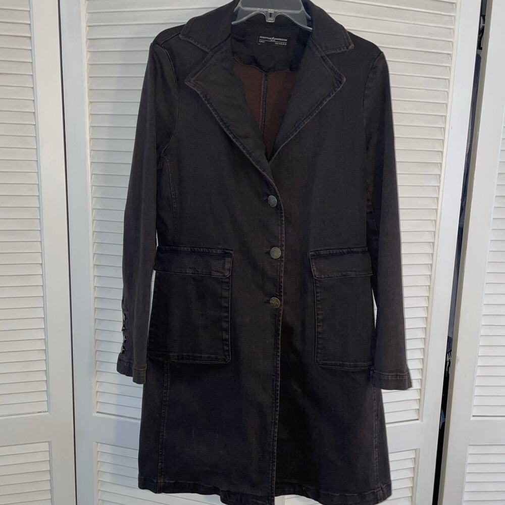 Peruvian Connection Ludlow Duster Long Overcoat Denim Bison Women’s US 6 NWT